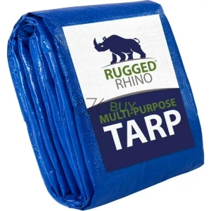 Rugged Rhino Tarp, Heavy Duty Waterproof for All Weather, Durable Water Resistant, 8x10 1 Pack Blue