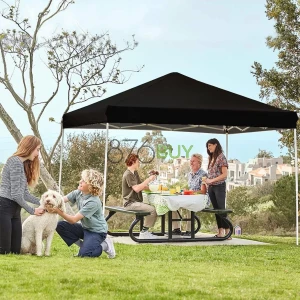 GVDV Outdoor Pop up Canopy 10'x10' Tent Camping Sun Shelter-Series Party Tent (Black)