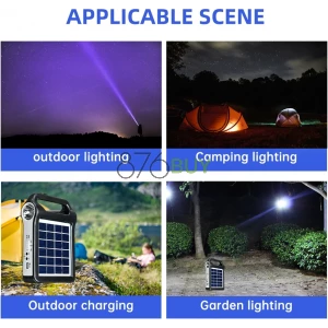 ABLINK Portable Solar Generator System with Solar Panel Battery and Lighting Bulb