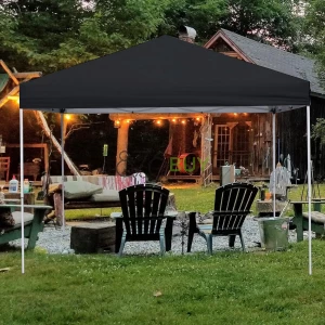 GVDV Outdoor Pop up Canopy 10'x10' Tent Camping Sun Shelter-Series Party Tent (Black)