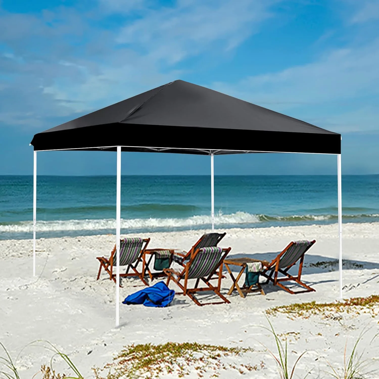 GVDV Outdoor Pop up Canopy 10'x10' Tent Camping Sun Shelter-Series Party Tent (Black) - Image 3