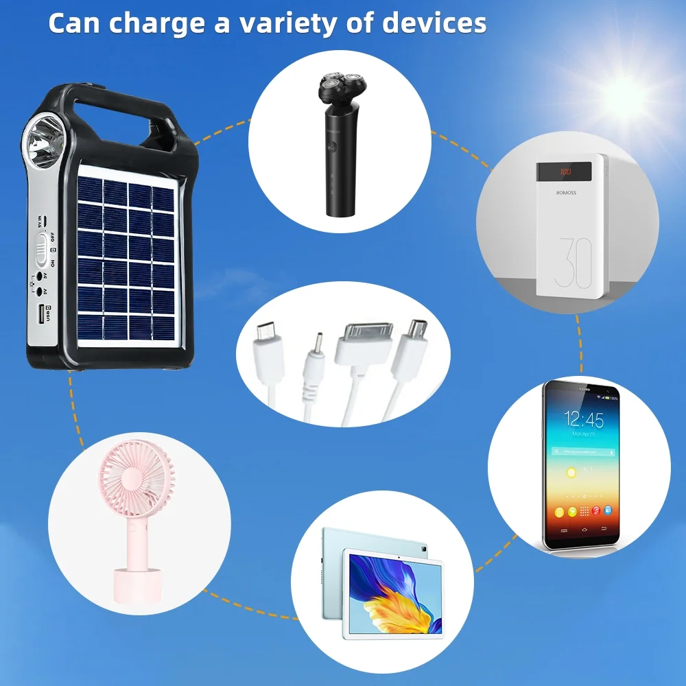 ABLINK Portable Solar Generator System with Solar Panel Battery and Lighting Bulb - Image 5