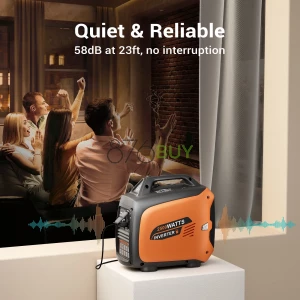 Efurden 2500-Watt Portable Inverter Generator Gas Powered, EPA Compliant, Parallel Capability, CO Shutdown, Low Noise