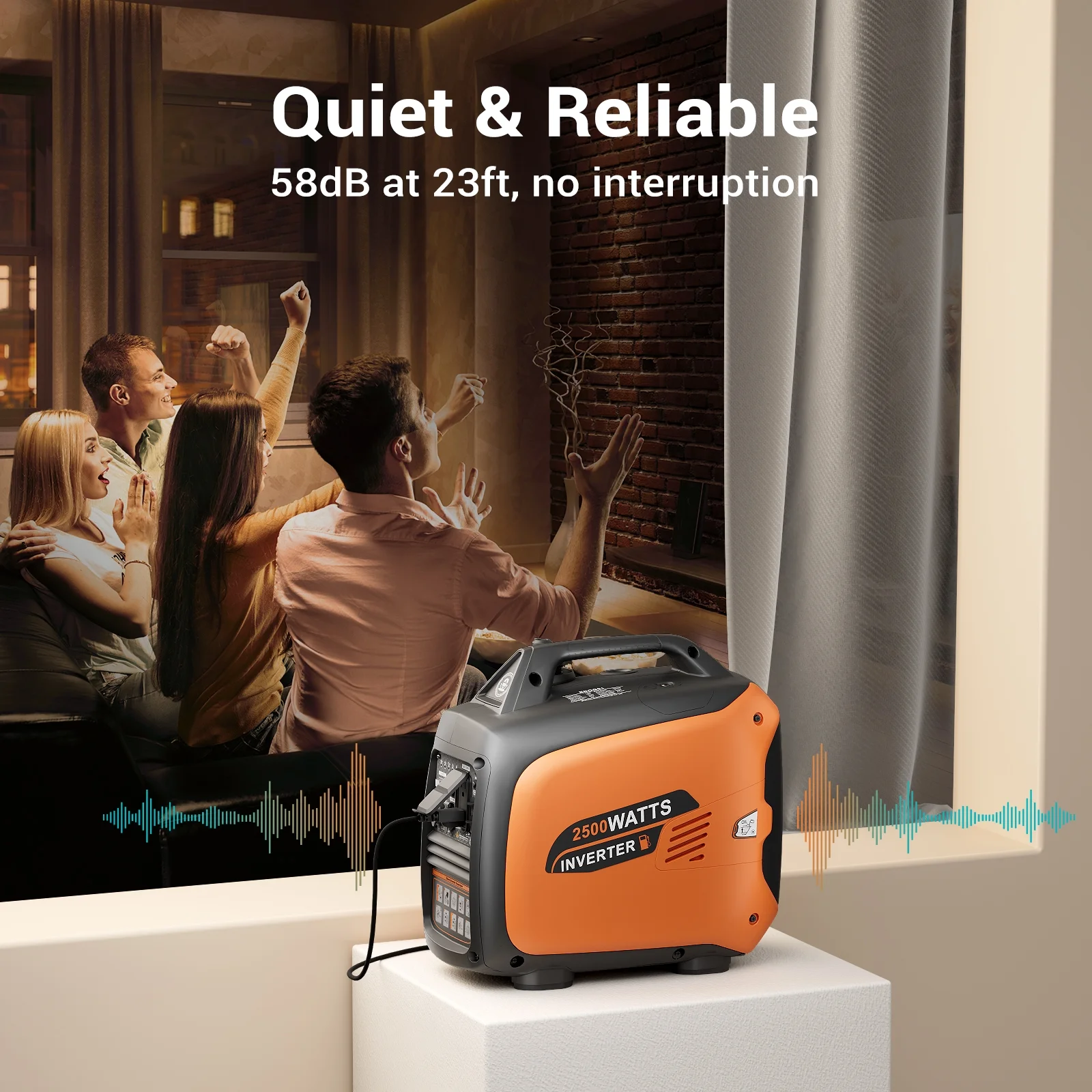 Efurden 2500-Watt Portable Inverter Generator Gas Powered, EPA Compliant, Parallel Capability, CO Shutdown, Low Noise - Image 6