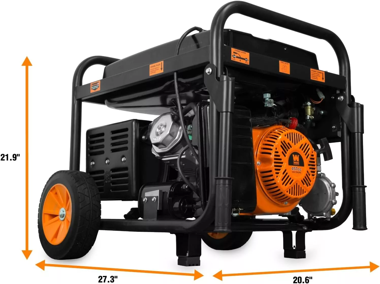 WEN 11,000-Watt 120V/240V Dual Fuel Portable Generator with Wheel Kit and Electric Start (DF1100T) - Image 8