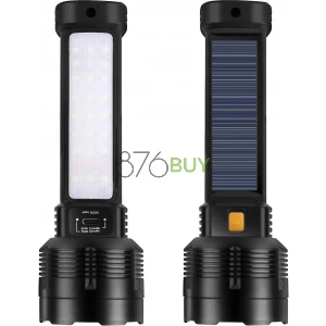 Solar LED Rechargeable Flashlight - 20000 Lumens Super Bright Tactical Flash Light, Compact & Waterproof, Long-Lasting Battery