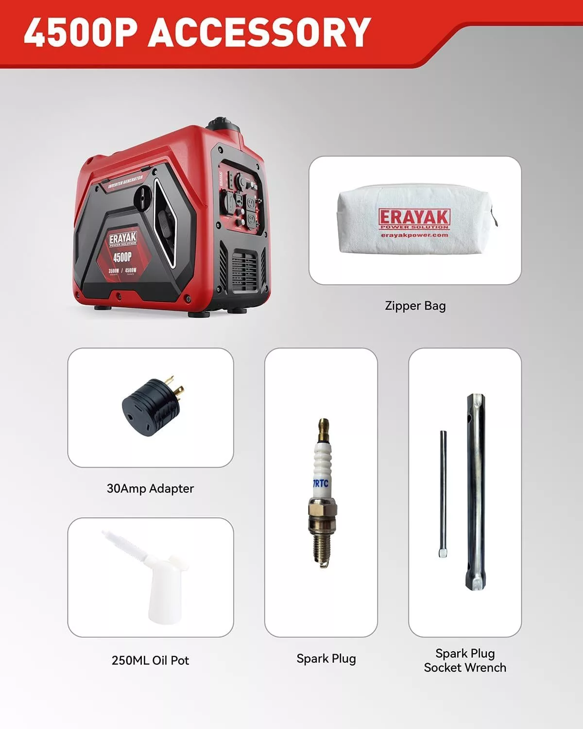 ERAYAK 4500W Super Quiet Portable Inverter Generator - Image 5