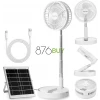 Solar Battery-operated Portable Standing Fan with Solar Panel