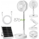 Solar Battery-operated Portable Standing Fan with Solar Panel