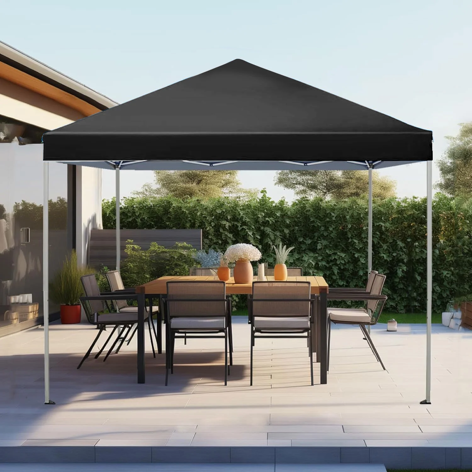 GVDV Outdoor Pop up Canopy 10'x10' Tent Camping Sun Shelter-Series Party Tent (Black) - Image 5