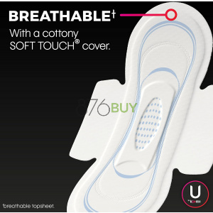 U by Kotex Security Ultra Thin Feminine Pads with Wings, Regular Absorbency, Unscented, 36 Count