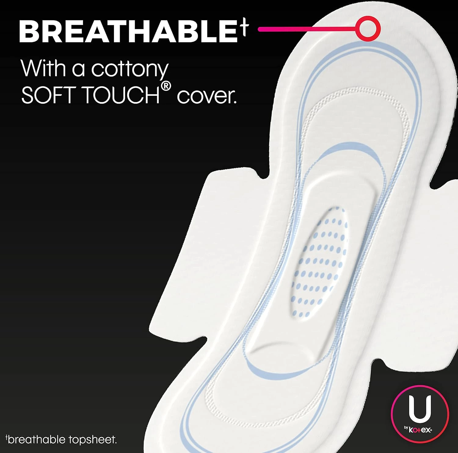 U by Kotex Security Ultra Thin Feminine Pads with Wings, Regular Absorbency, Unscented, 36 Count - Image 5