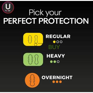 U by Kotex Security Ultra Thin Feminine Pads with Wings, Regular Absorbency, Unscented, 36 Count