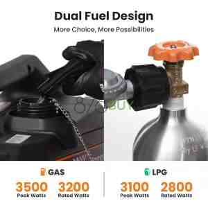 MaXpeedingrods 3500 Watt Dual Fuel Inverter Generator, Remote/Electric Start