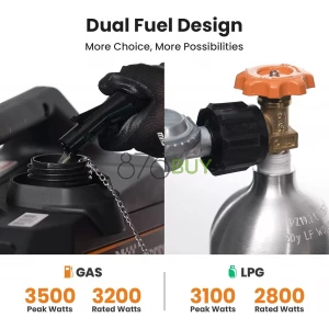 MaXpeedingrods 3500 Watt Dual Fuel Inverter Generator, Remote/Electric Start