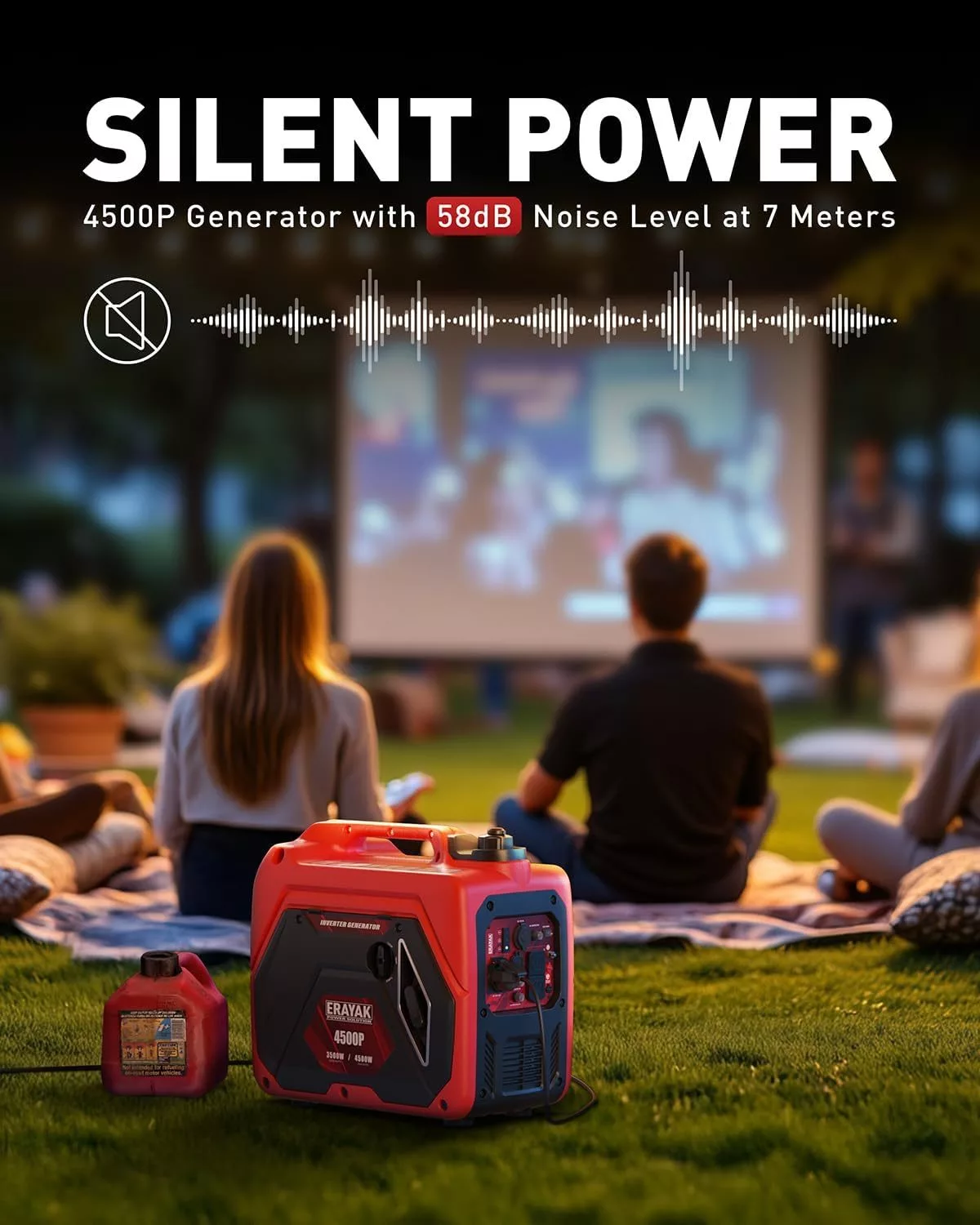 ERAYAK 4500W Super Quiet Portable Inverter Generator - Image 6