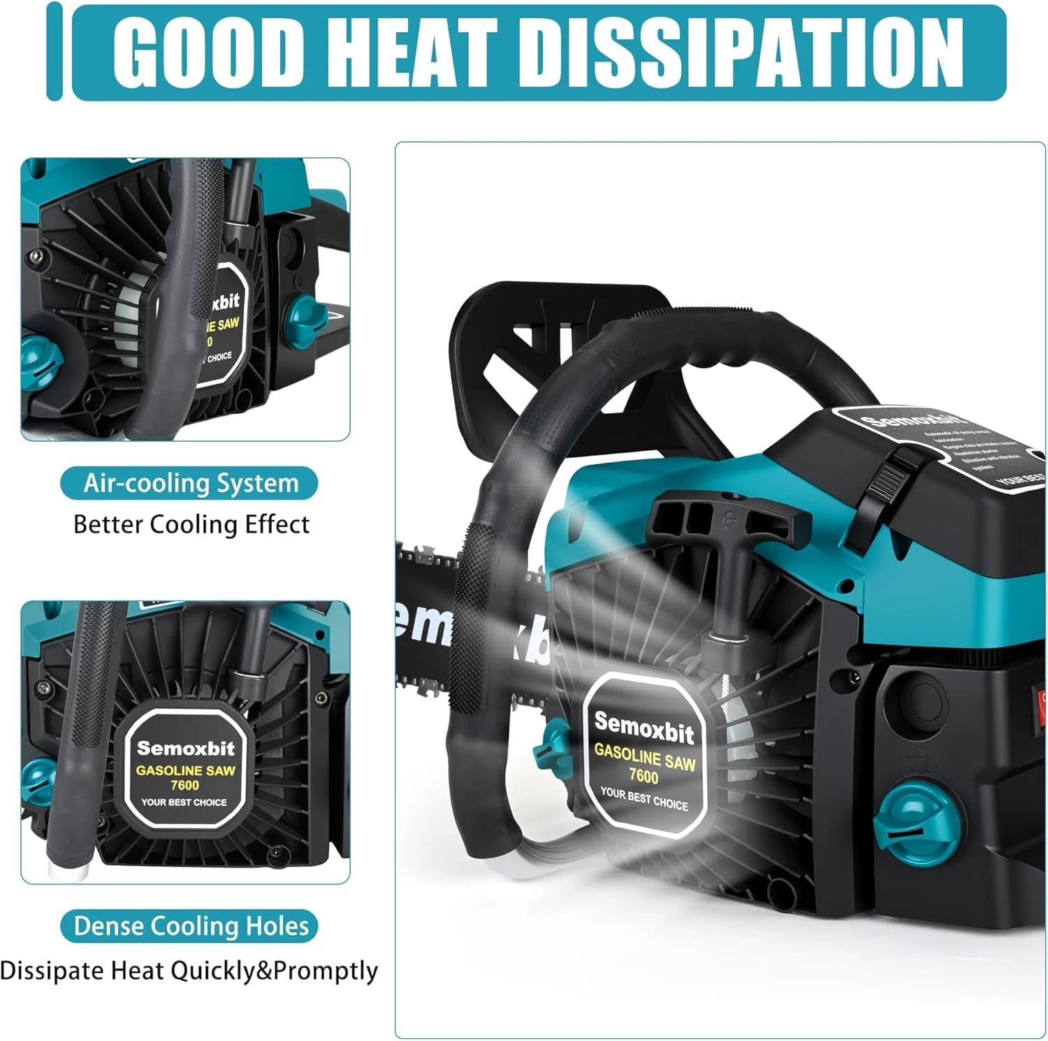 Semoxbit 58CC Gas Chainsaw 20 Inch Chain Saw with 2-Cycle Engine - Image 5