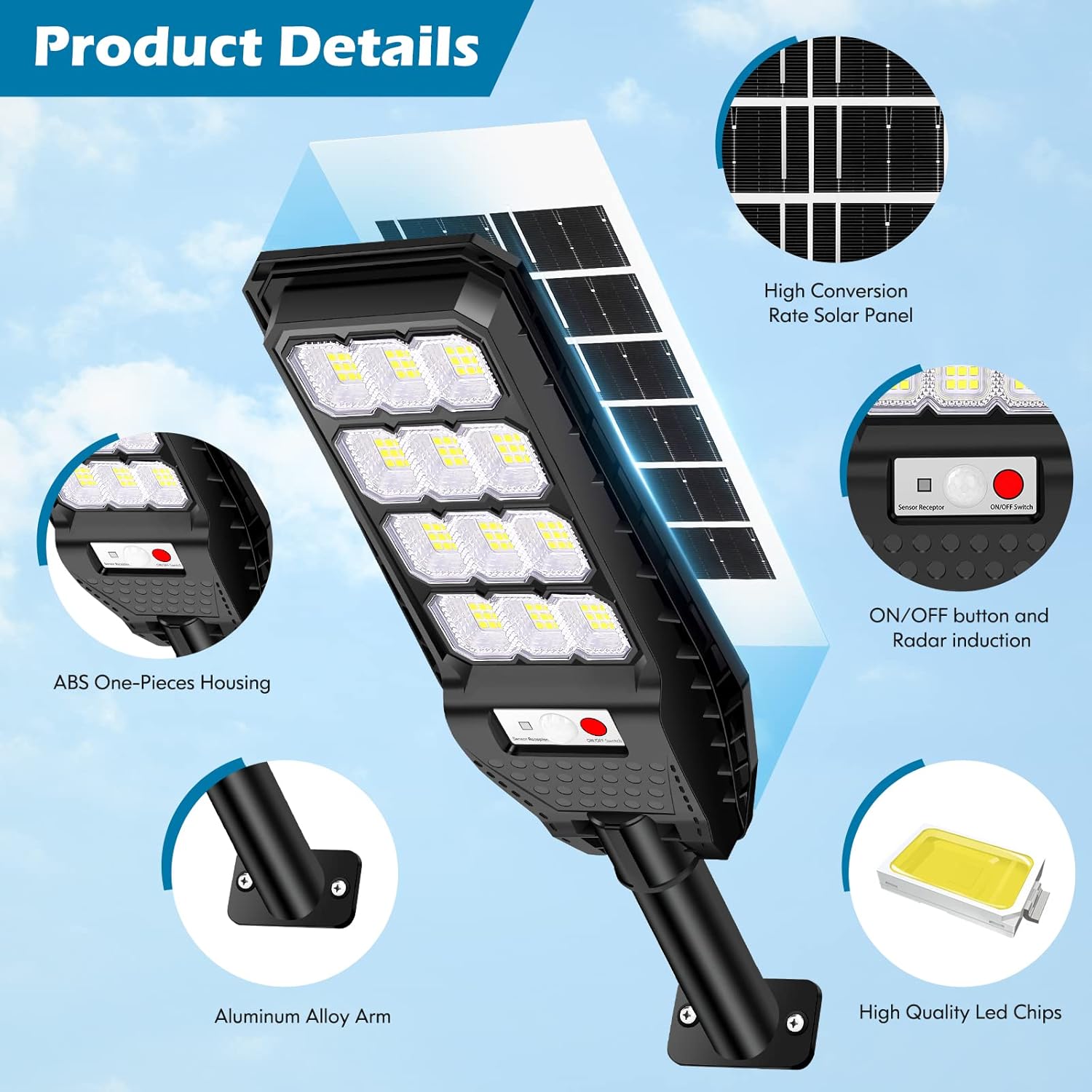 VUAA 4 Pack Solar Street Lights Outdoor - Image 3
