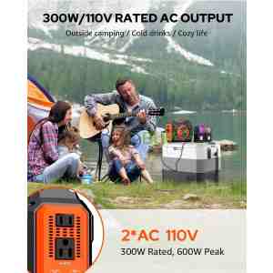 Apowking 300W Rated Portable Solar Generator Power Station with Solar Panels 40W Included