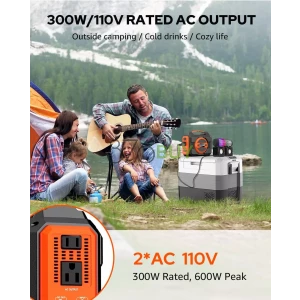 Apowking 300W Rated Portable Solar Generator Power Station with Solar Panels 40W Included