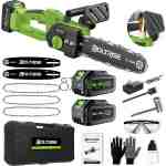 BOLTRISE 12 Inch Cordless Brushless Electric Chainsaw, 2 × 4.0Ah Batteries