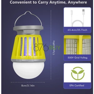 BANPESTT Solar Bug Zapper Portable Mosquito Zapper, 2-in-1 Cordless & Rechargeable