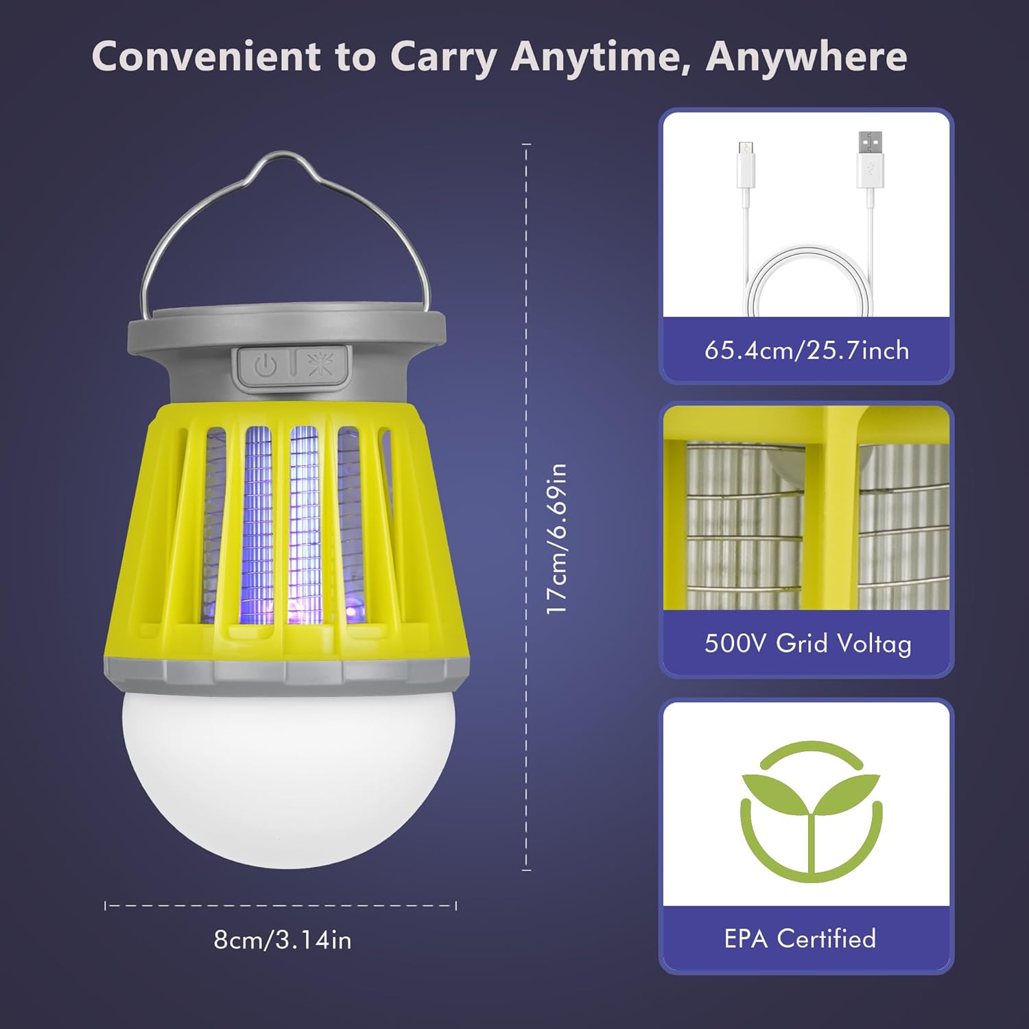 BANPESTT Solar Bug Zapper Portable Mosquito Zapper, 2-in-1 Cordless & Rechargeable - Image 6