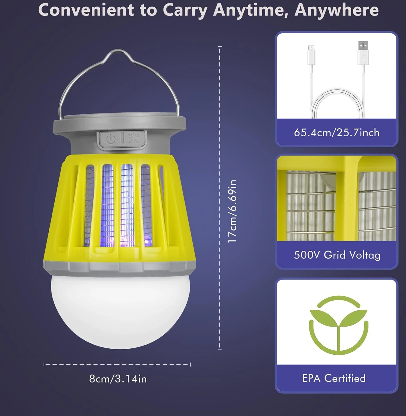 BANPESTT Solar Bug Zapper Portable Mosquito Zapper, 2-in-1 Cordless & Rechargeable - Image 6