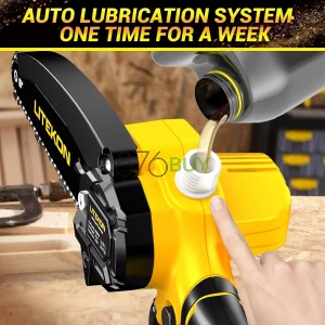 LITEKON Cordless Mini Chainsaw Kit with 2000mAh Battery & Quick Charger & 2 Chains