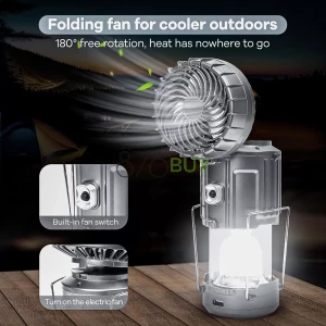 SZJIEIFR Solar Camping Lanterns with Fan