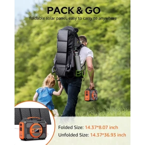 Apowking 300W Rated Portable Solar Generator Power Station with Solar Panels 40W Included