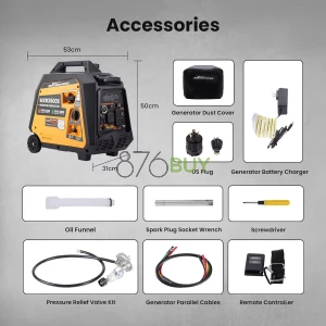 MaXpeedingrods 3500 Watt Dual Fuel Inverter Generator, Remote/Electric Start