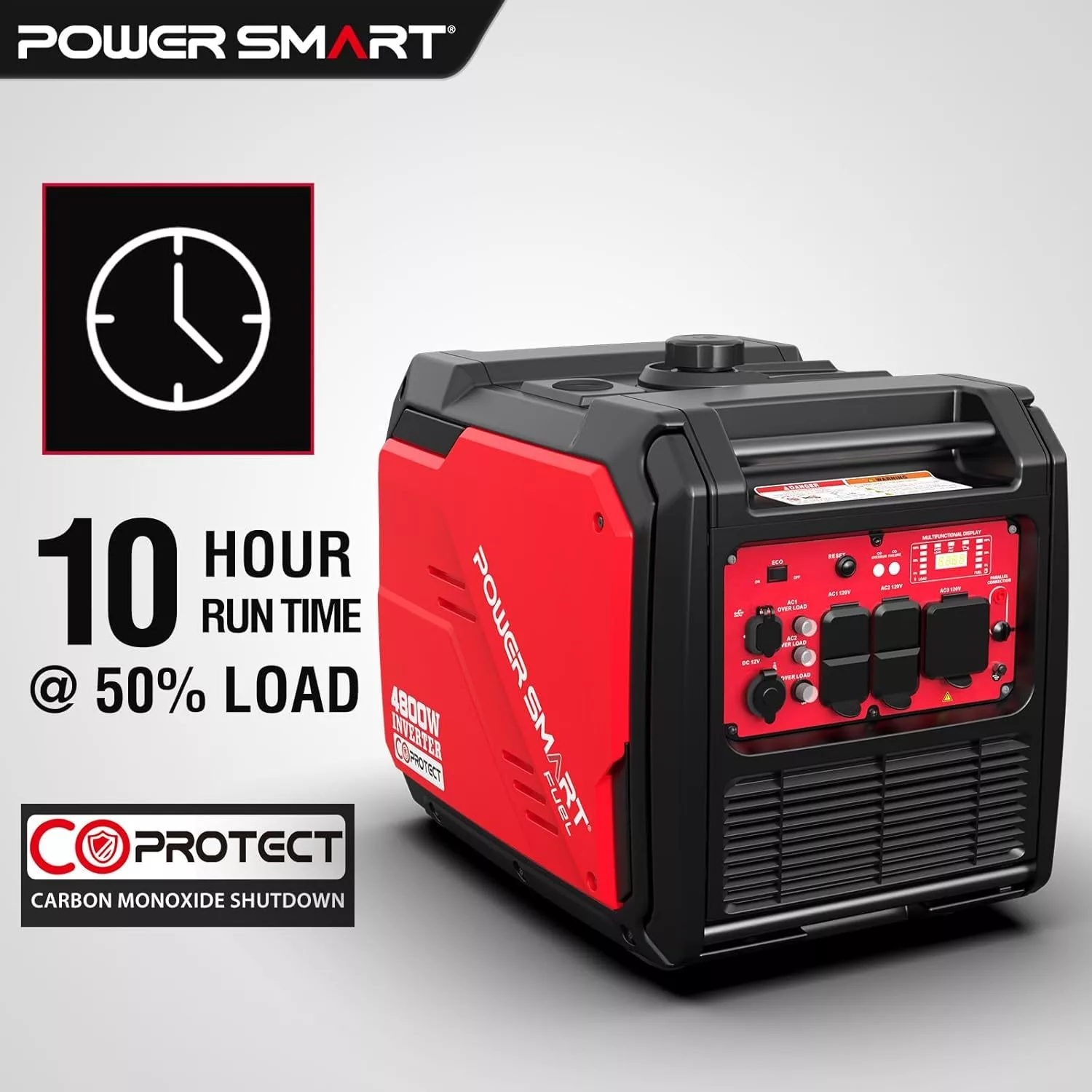PowerSmart 4800-Watt Portable Inverter Generator with Wheels Handle Kit - Image 3