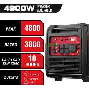 PowerSmart 4800-Watt Portable Inverter Generator with Wheels Handle Kit