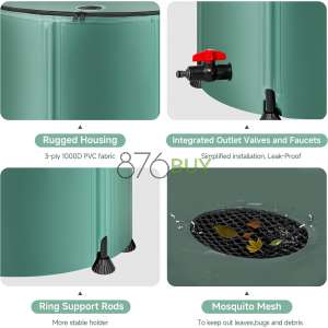 53 Gallon Portable Rainwater Collect System Water Tank to Collect Rainwater