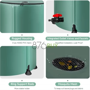 53 Gallon Portable Rainwater Collect System Water Tank to Collect Rainwater