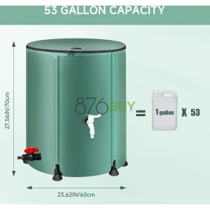 53 Gallon Portable Rainwater Collect System Water Tank to Collect Rainwater