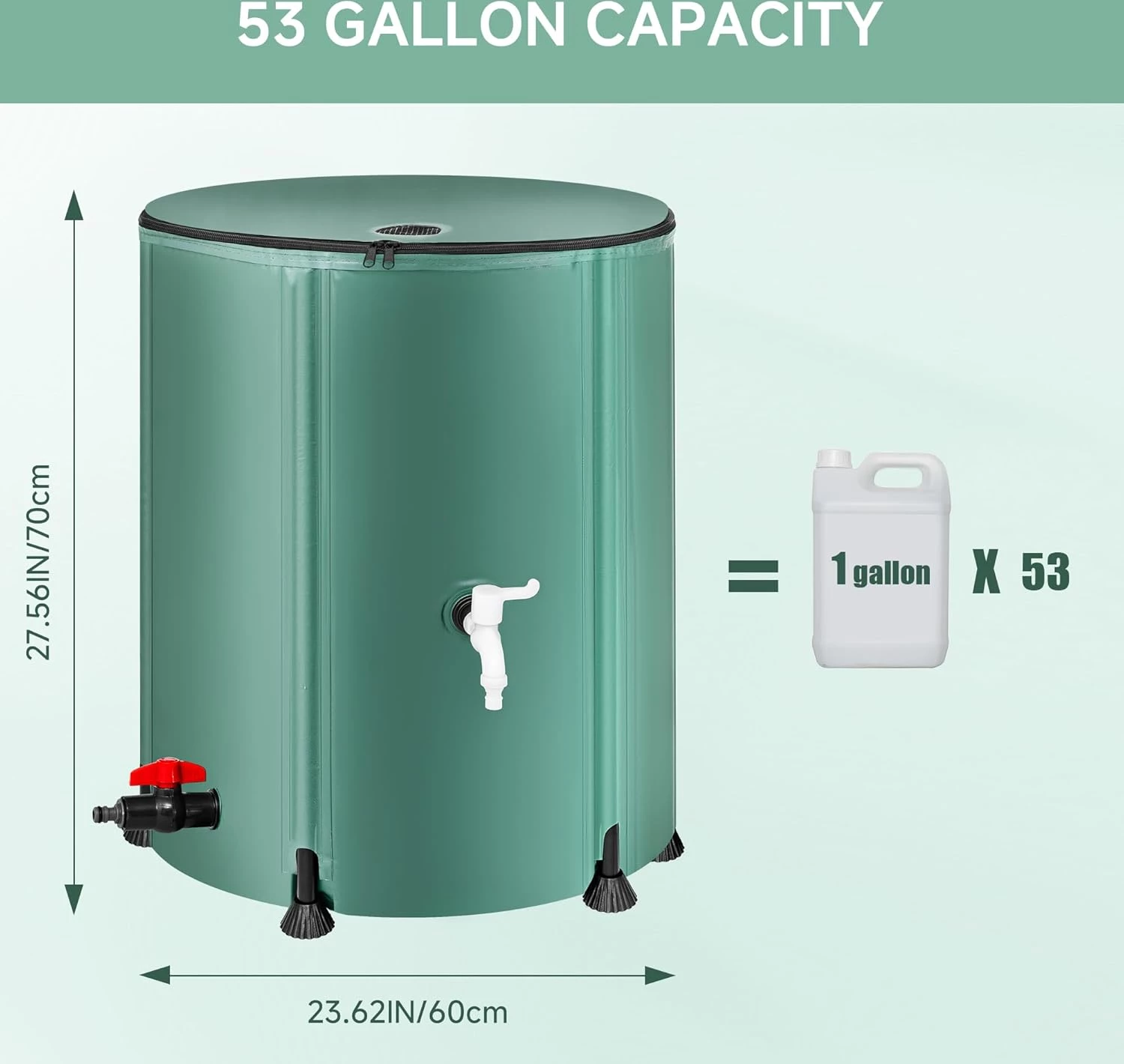 53 Gallon Portable Rainwater Collect System Water Tank to Collect Rainwater - Image 6