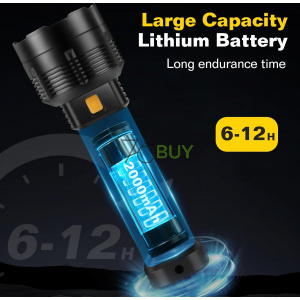 Solar LED Rechargeable Flashlight - 20000 Lumens Super Bright Tactical Flash Light, Compact & Waterproof, Long-Lasting Battery