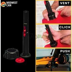 Midwest Can Auto Shut Off Gasoline Can, 2.6 Gallon Capacity, Red