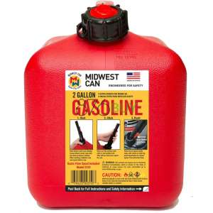 Midwest Can Auto Shut Off Gasoline Can, 2.6 Gallon Capacity, Red