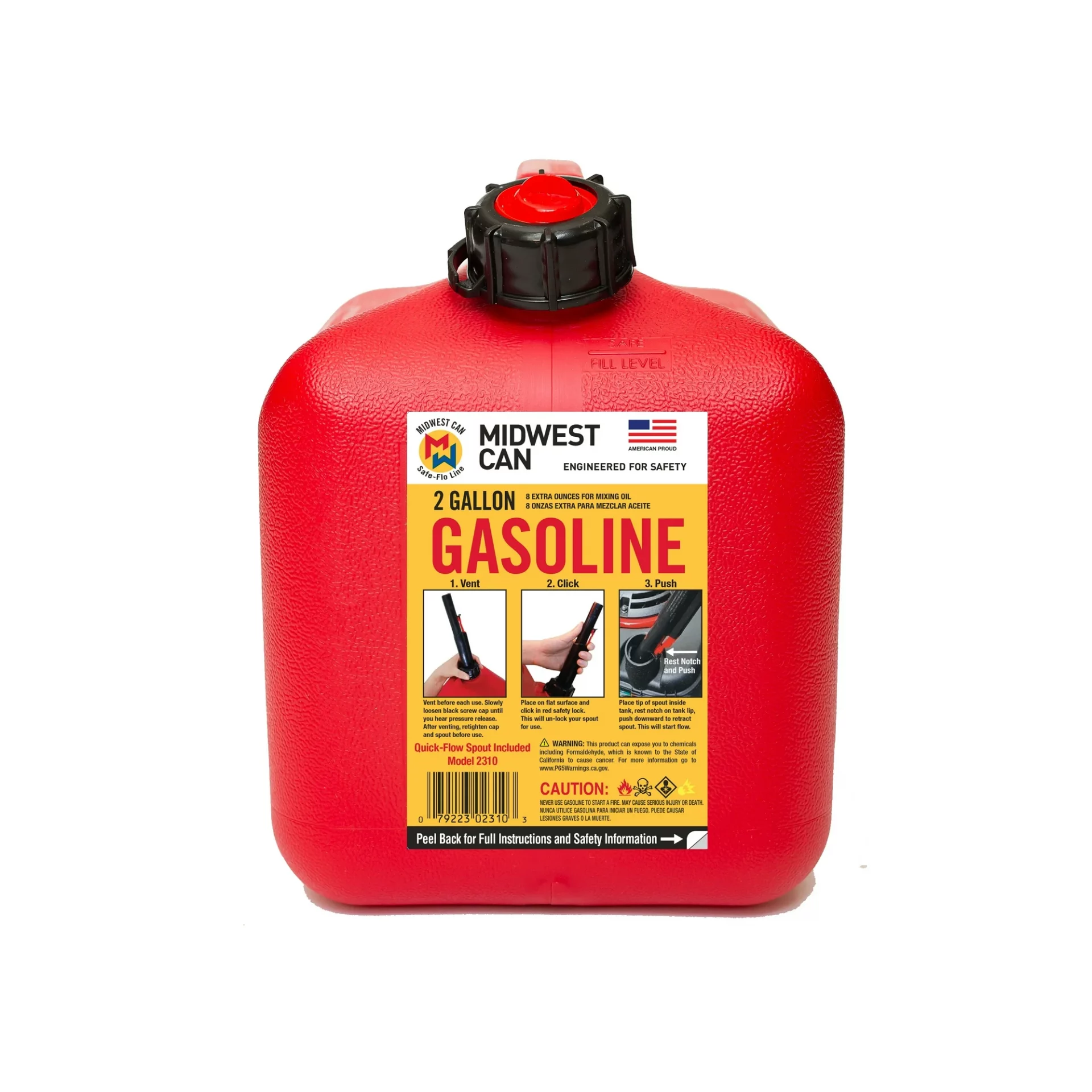 Midwest Can Auto Shut Off Gasoline Can, 2.6 Gallon Capacity, Red - Image 7