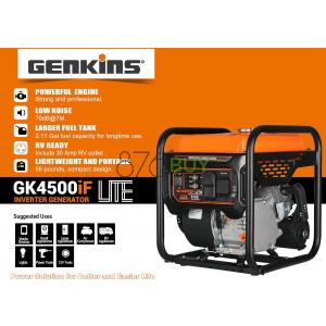 Genkins 4500 Watt Open Frame Inverter Generator