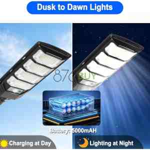 FOWSEEK 2 Pack Solar Street Lights 12000 Lumen with Motion Sensor