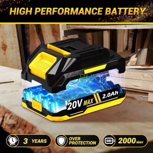 LITEKON Cordless Mini Chainsaw Kit with 2000mAh Battery & Quick Charger & 2 Chains