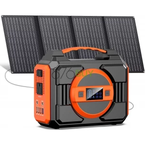 Apowking 300W Rated Portable Solar Generator Power Station with Solar Panels 40W Included