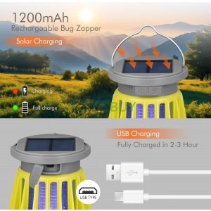 BANPESTT Solar Bug Zapper Portable Mosquito Zapper, 2-in-1 Cordless & Rechargeable