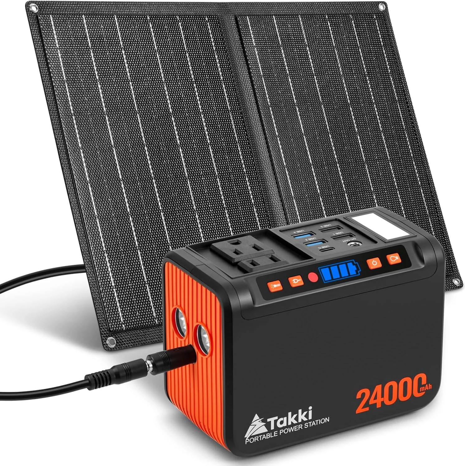 Takki 120W Peak Solar Generator Portable Power Station with 21W Panels