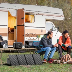 SinKeu Solar Powered Generator 300W Peak/70400mAh, 260Wh Portable Power Station with Panels