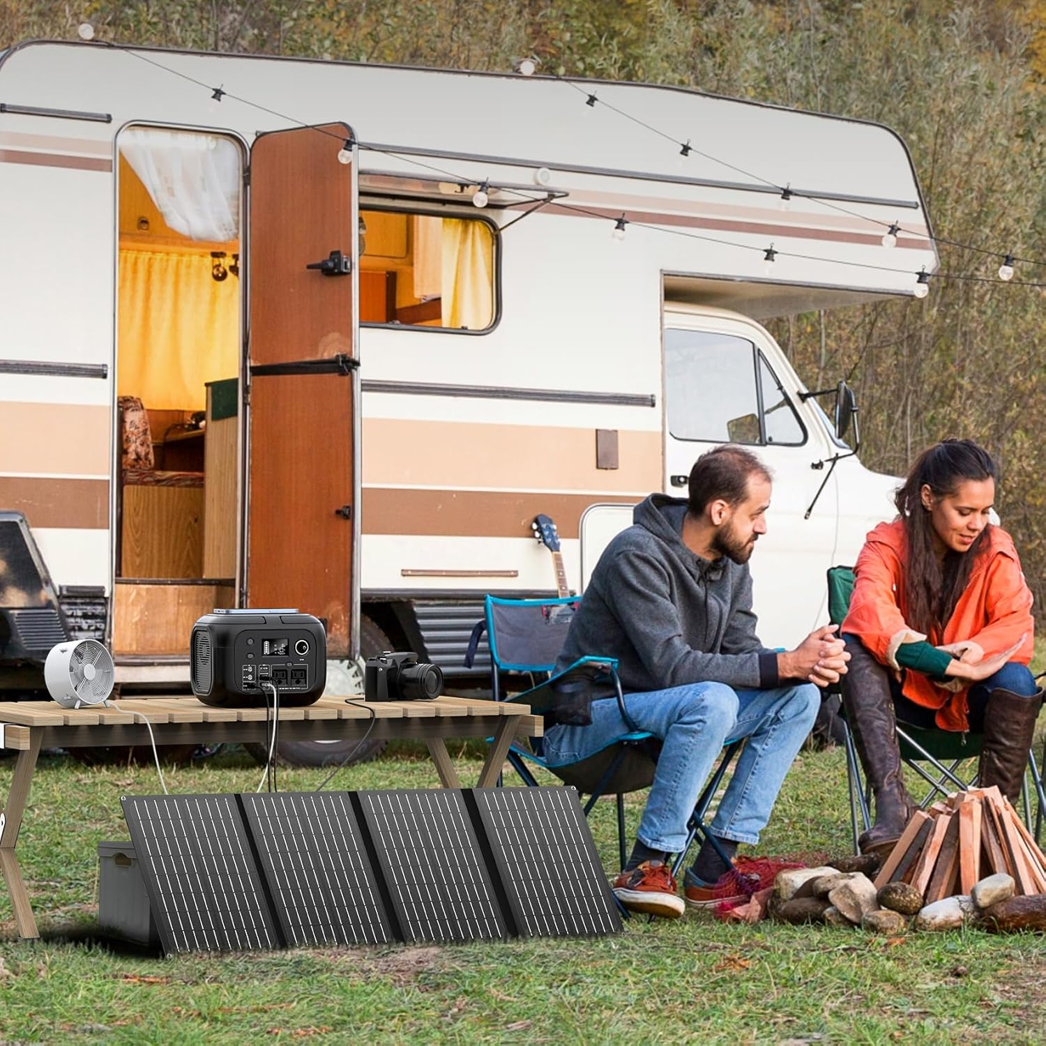 SinKeu Solar Powered Generator 300W Peak/70400mAh, 260Wh Portable Power Station with Panels - Image 12